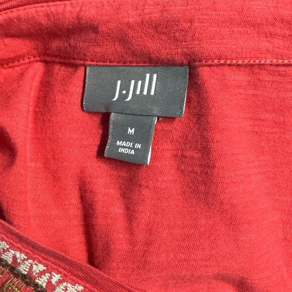 J.JILL Embroidered Pullover 3/4 Sleeve Top Women's Medium - Picture 4 of 6